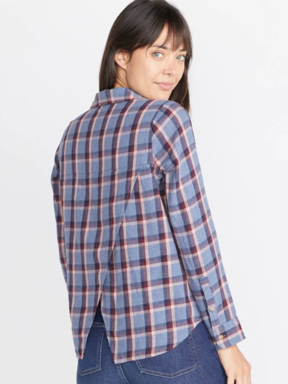 Marine Layer Meadow Blue Plaid Shirt Size S NWT
